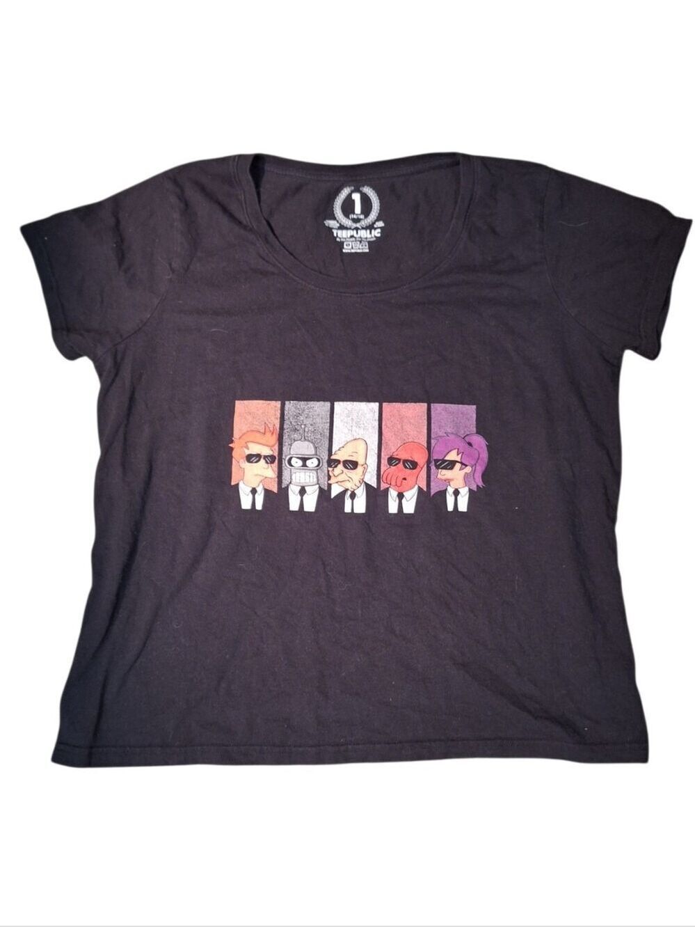 Women's Adult Black Futurama Character Graphic Tee XL